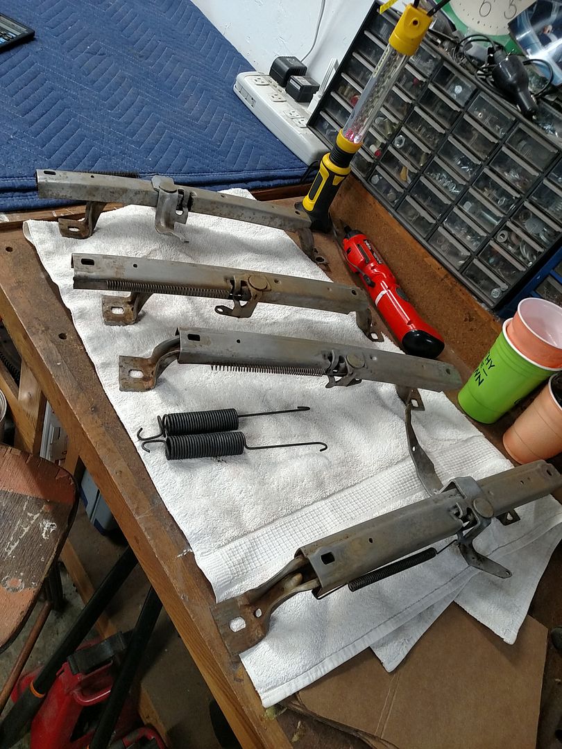 White Vinegar rust removal on seat tracks Team Chevelle